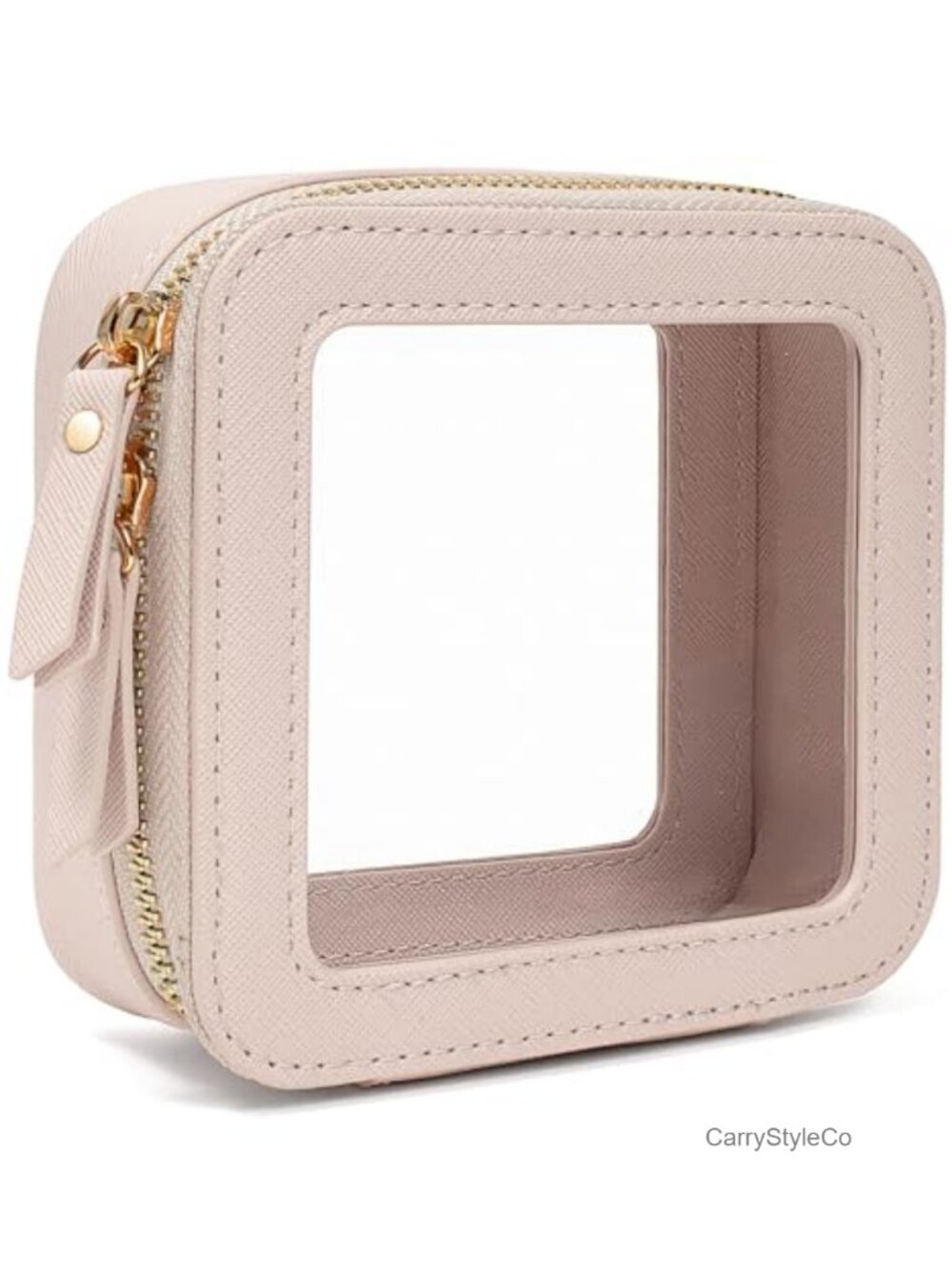 Clear Waterproof PU Leather Mini Cosmetic Bag Travel Toiletry Organizer TSA